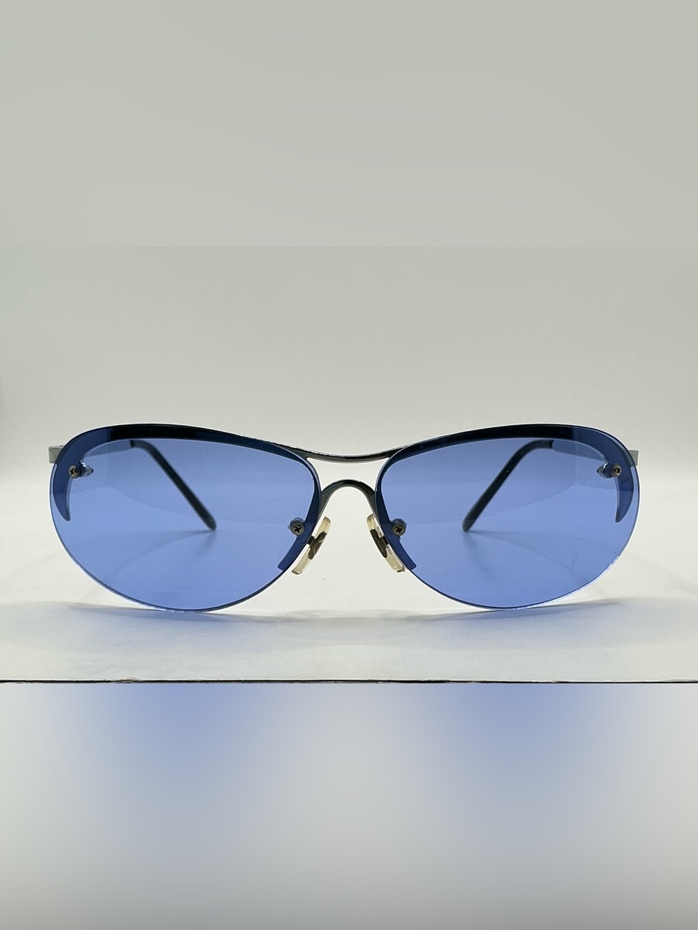 Rare 🇺🇸 Tommy Hilfiger Vintage Aviator Sunglasses With Blue Lenses - Picture 6 of 16